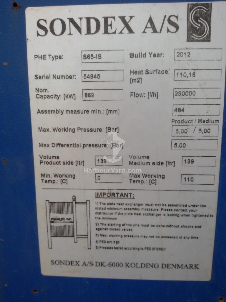 SONDEX S65-lS  PHE HEAT EXCHANGER PLATE